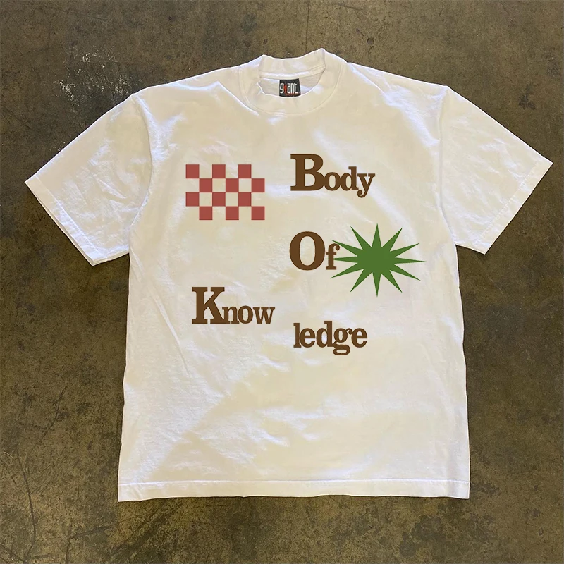 

Футболка оверсайз с коротким рукавом и надписью в американском ретро-стиле, прозрачный дизайн, новинка весна-лето, модная одежда