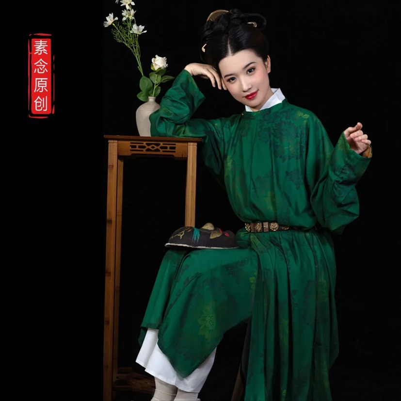 Chinese Style Tang Round-neck Robes Traditional Hanfu Spring Autumn Hanfu Clothes Men's Women's Hanfu Costumes