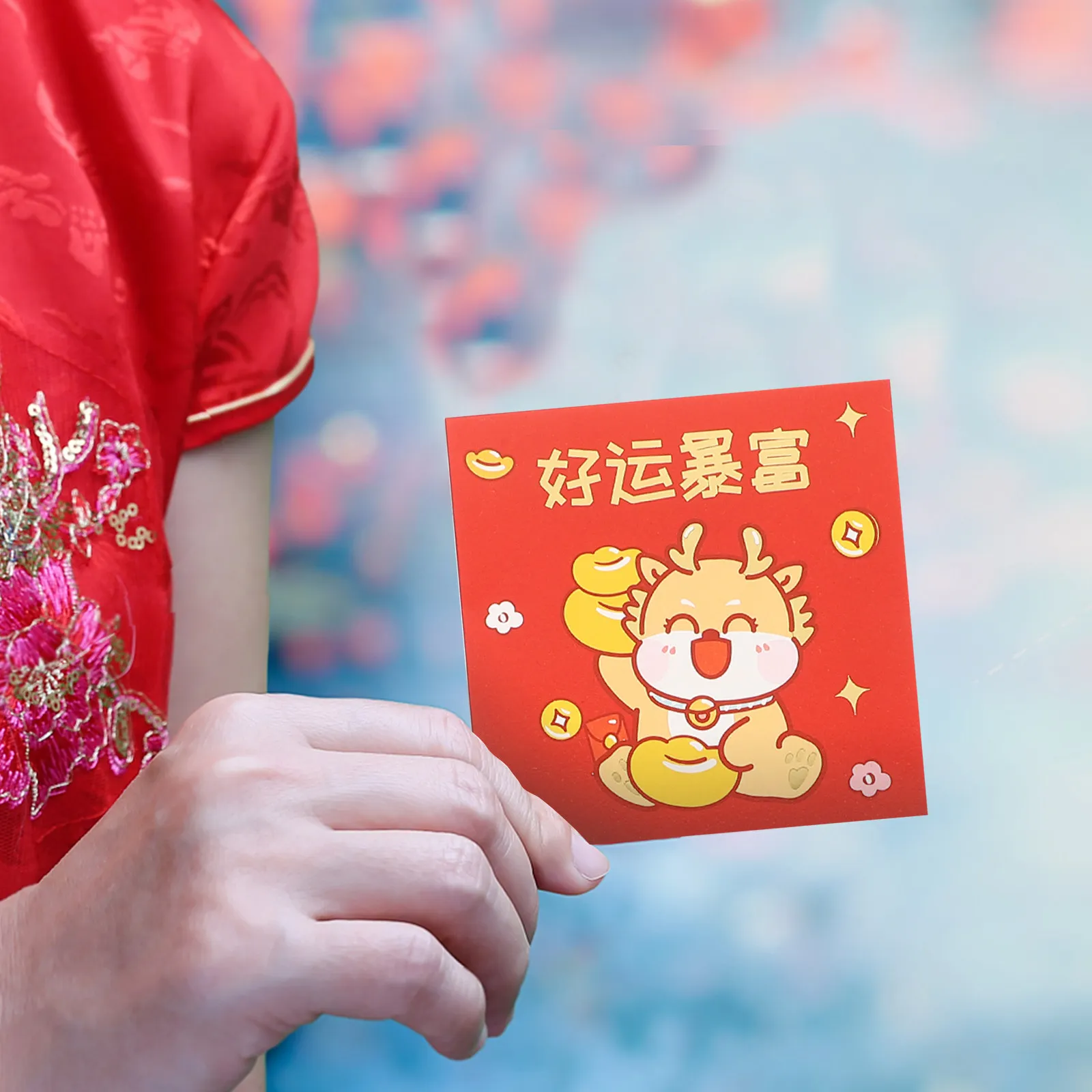 

6Pcs Red Envelope Chinese New Year Money Pouches Paper Dragon Pattern Lucky Packets Festival Gift Red Envelopes