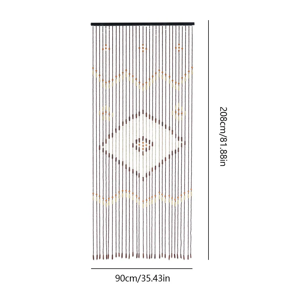 ธรรมชาติ Retro ไม้ลูกปัดม่านประตู 31 เส้นคลาสสิกผ้าม่าน Porch ตกแต่งสําหรับห้องนอน 90*208 ซม.ช็อกโกแลต