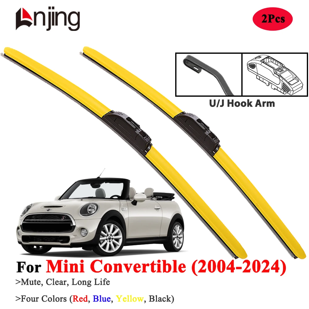

LNJING Colorful Wiper Blades For Mini One Cooper Hatch Convertible R52 R57 F57 2004-2024