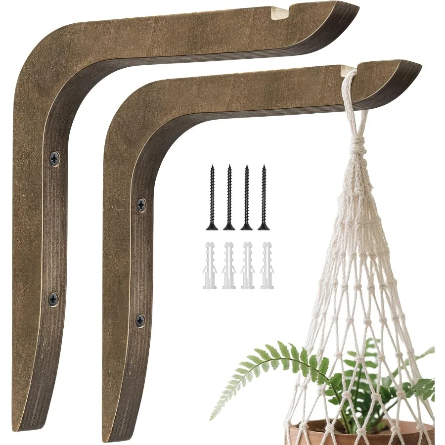 

Wooden Plants Hanger Plant Hangers Indoor Wall Mount 8.58Inch Hanging Plant Hooks for Wall Basket Hooks for Lanterns Flower Bra