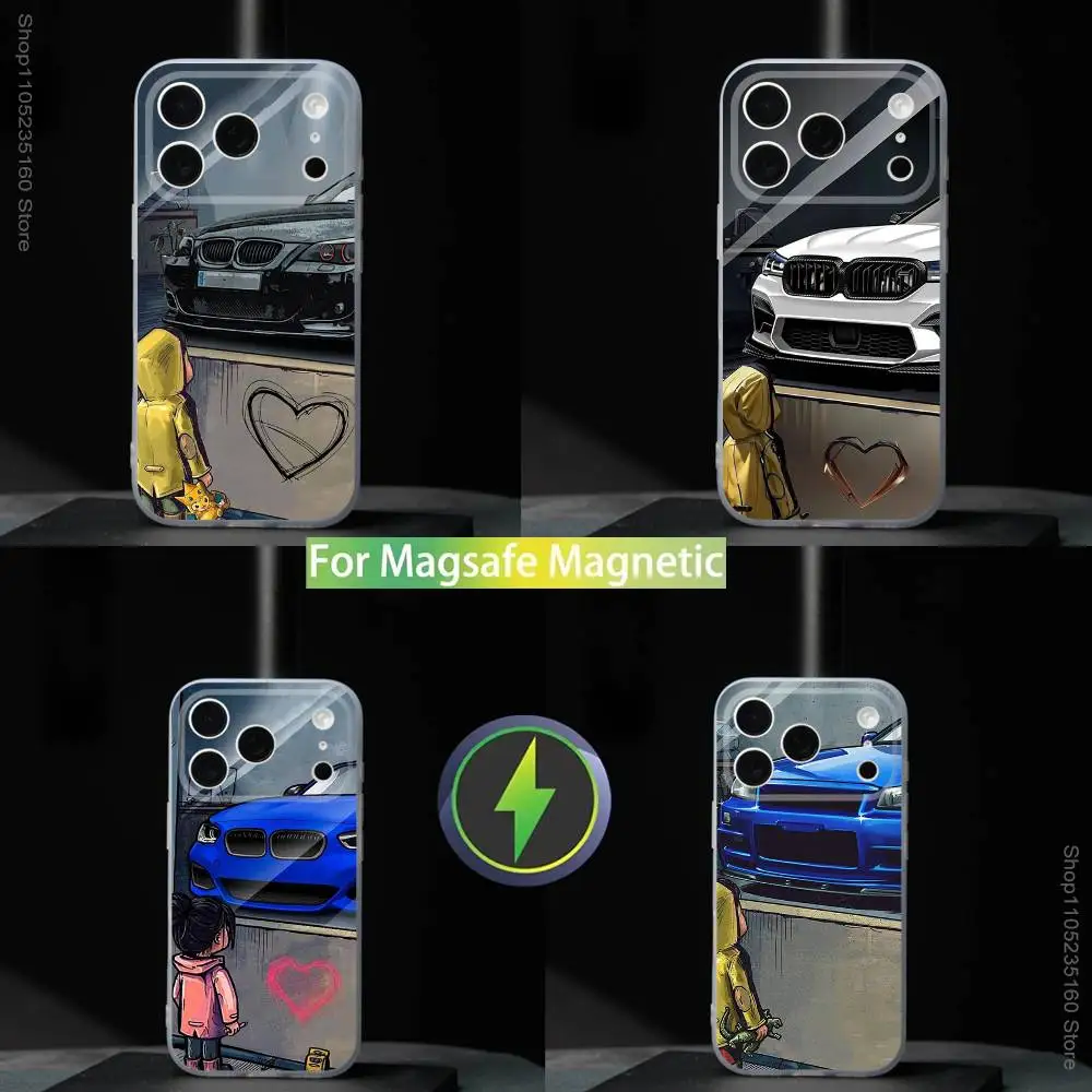 

Boy Girl Dream Car Phone Case For iPhone 17,16,15,14,13,12,11,Pro,Max,Plus,Mini,SE4,E Magnetic For Magsafe Wireless