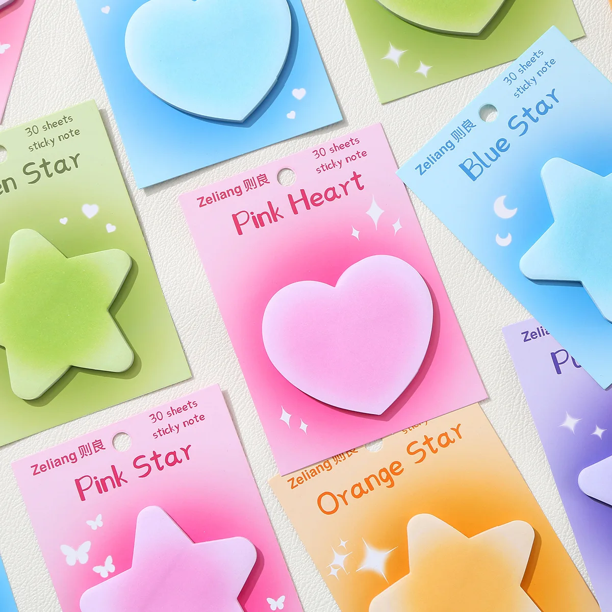 1 Piece  Adhesive Cute LOVE Kawaii Star Notes Notepad Memo Pad Office School Supplies Stationery Sticker