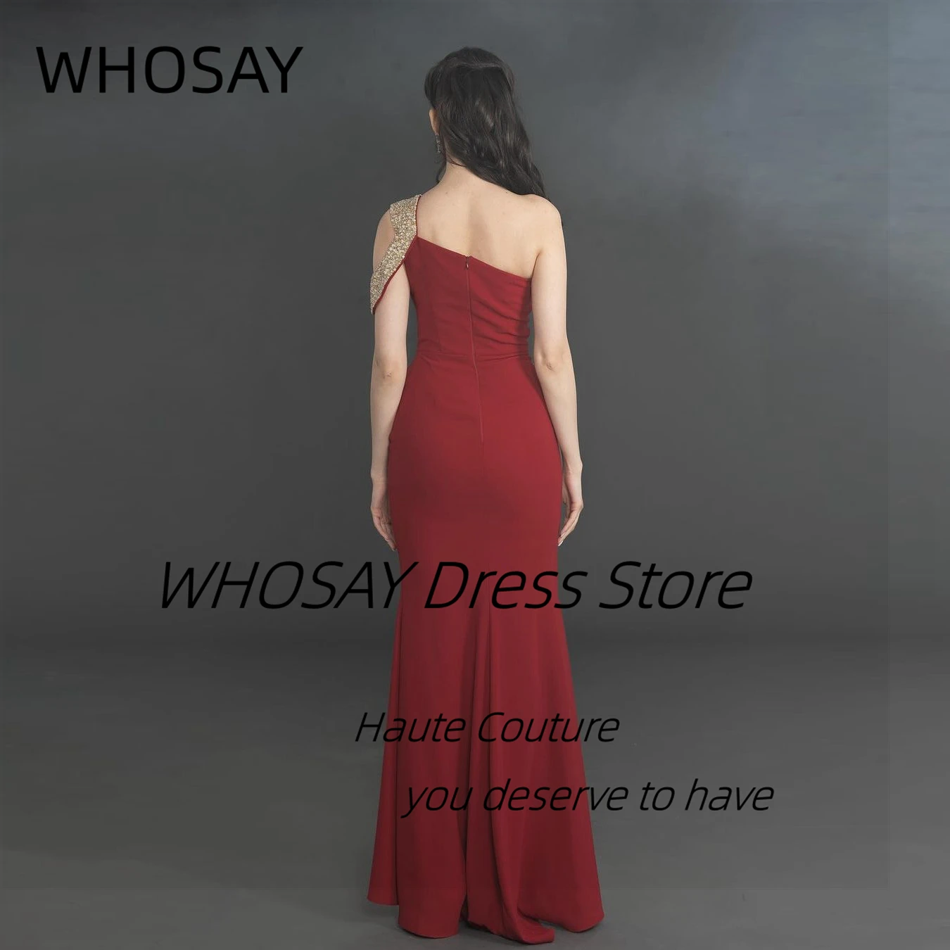 WHOSAY 2024 New Style Keyhole Sequins One Shoulder Prom Dresses Zipper Back Long Elegant Evening Gowns for Women