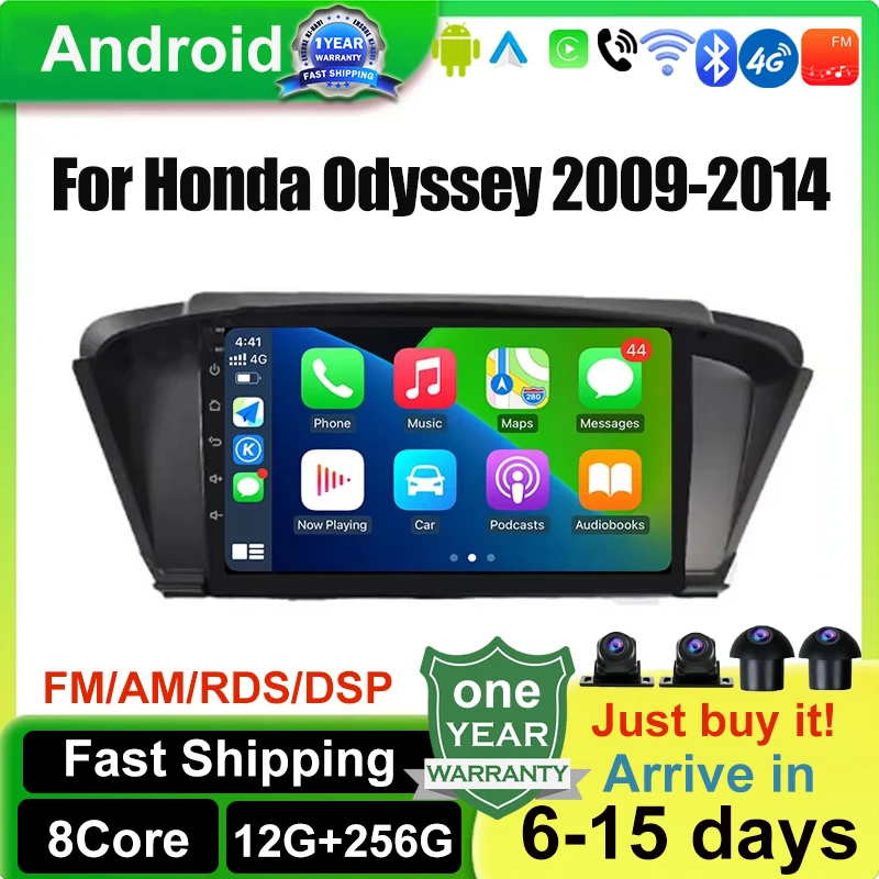

Экран Carplay для Honda Odyssey 2009-2014 Android 14, автомобильный радиоприемник, мультимедийный стереоплеер, Wi-Fi, GPS-навигационные инструменты, Wi-Fi
