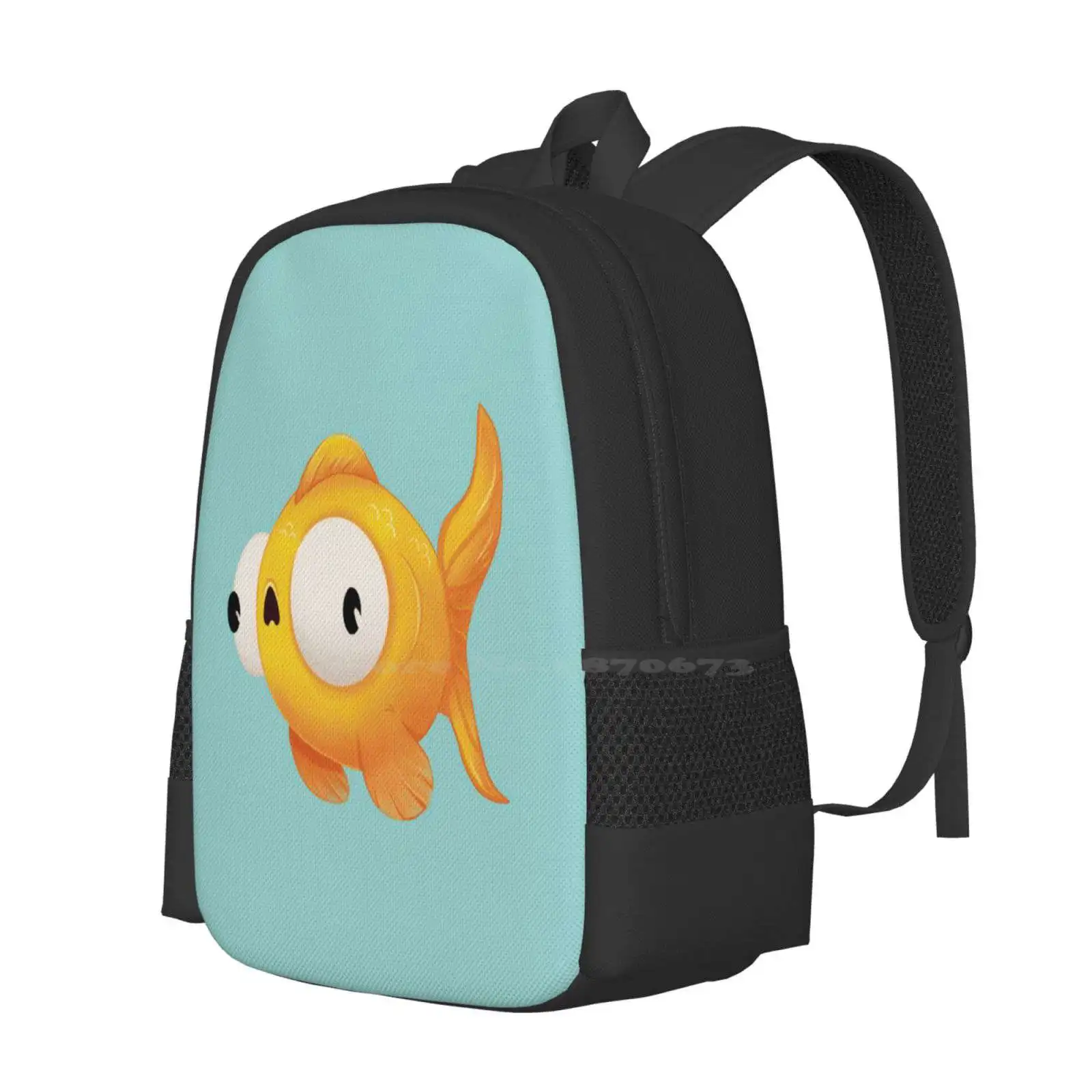 Gold Fish Hot Sale Schoolbag Backpack Fashion Bags Fish Yellow Funny With Big Eyes Cute