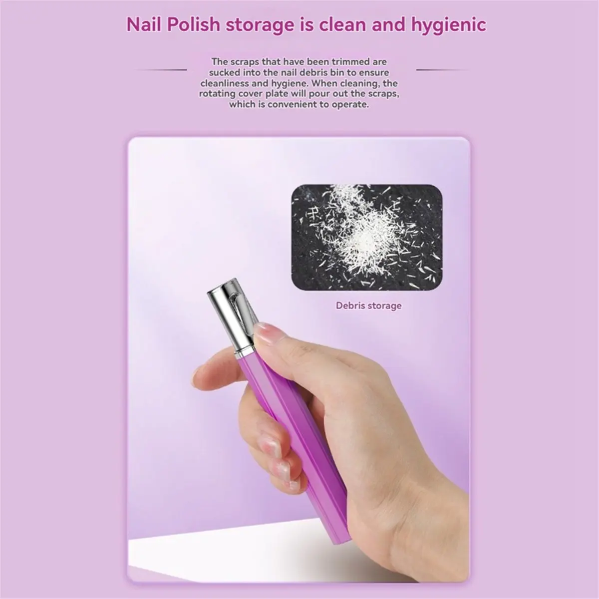 Electric Nail Clippers Sharpener USB Rechargeable Safe for Babies to Adults Ideal Gift White-ABLM view 6