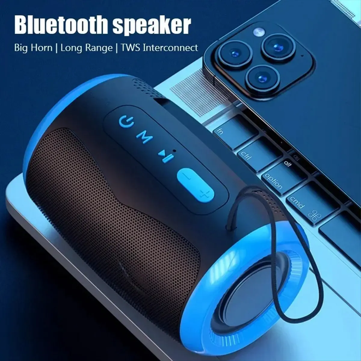 

Pleased- Portable Speaker Wireless Bluetooth Speakers With5.3 Stereo FM/SD/USB Disk/Aux Modes Waterproof for Party Hifi Sound,A