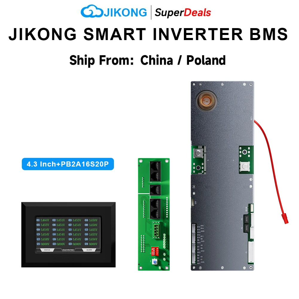 Jkbms smart inverter bms aktiver ausgleichs strom 8s 16s lifepo4/li-ion/lto für growatt deye inverter familie energie speicher platine