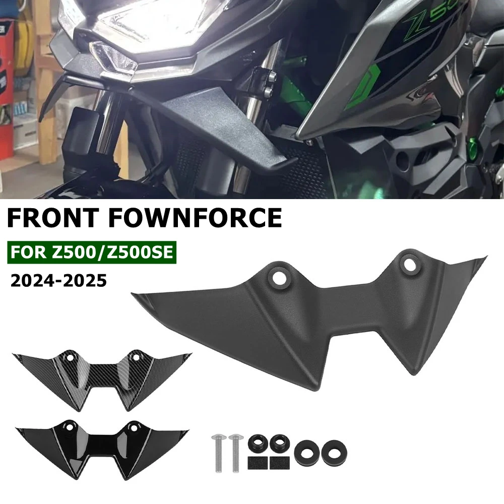 For Kawasaki Z500 Z500 SE 2024-2026 Motorcycle Frontal Naked Downforce Front Wing Spoiler Aerodynamic Naked Winglet Deflector