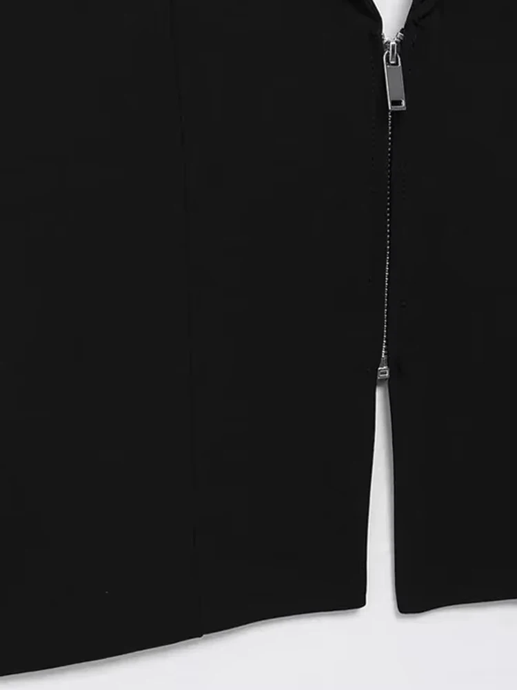 Women's Front Zipper Halter Tank Tops, Backless, Lapel Collar, Sleeveless Female Camis, Sexy Fashion