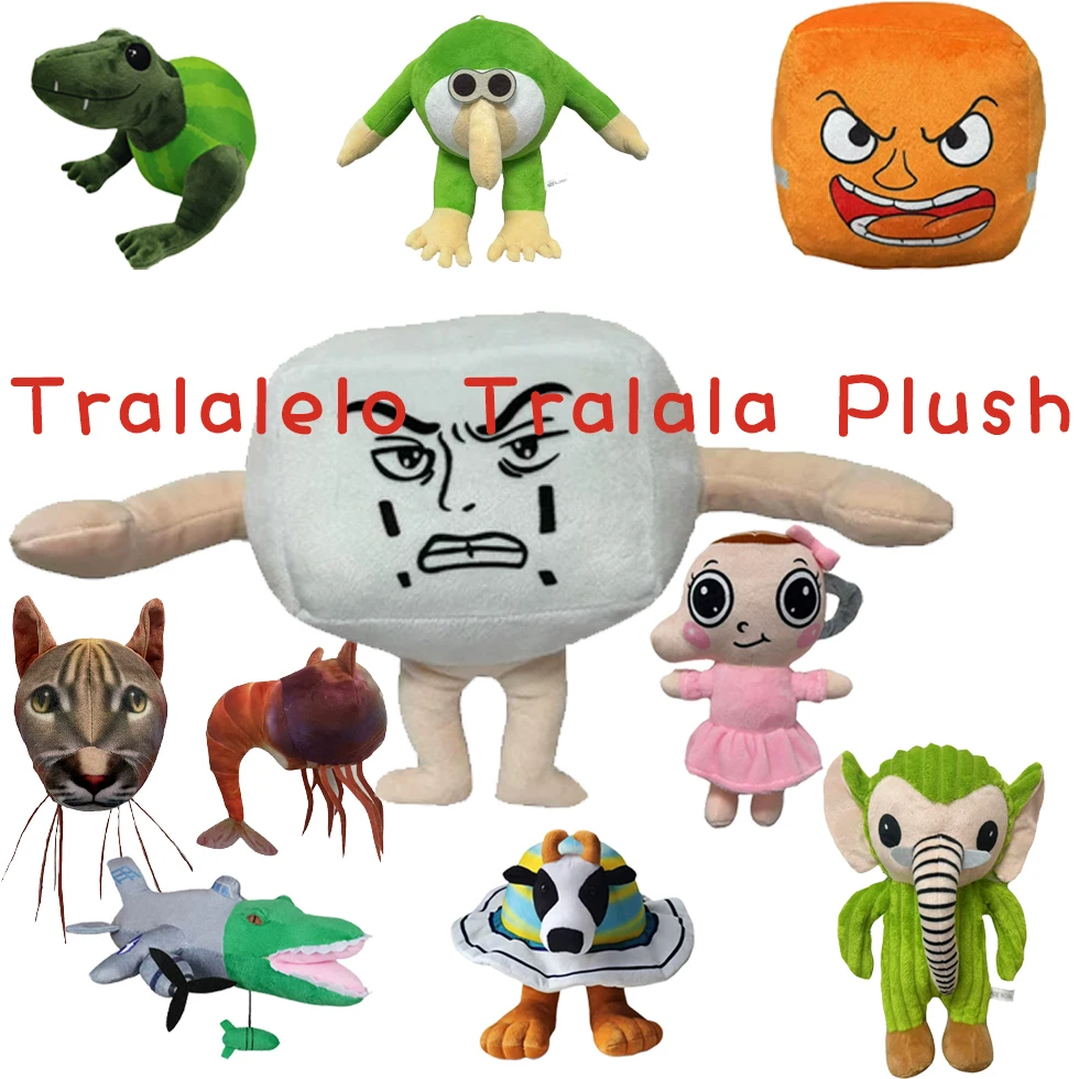 

55 стилей Tralalero Tralala Shark плюшевая Tungtungtung Sahur итальянская мозговая вращающаяся животное SHARK плюшевая мягкая кукла Peluches игрушка в подарок