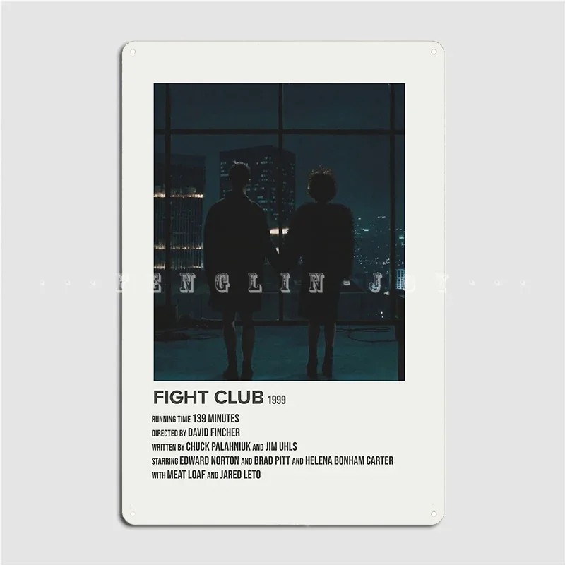ملصق Fight Club 1999 لوحة معدنية للنادي والحفلات والبار وتصميم الكهف لتزيين الحائط ملصق تسجيل القصدير
