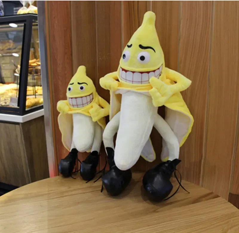 

40cm and 80cm Funny novelty evil banana man stuffed plush toy cute soft fruit banana doll model wedding valentine day kids gift