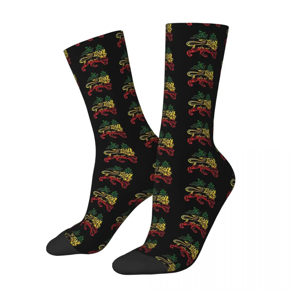 Ethiopia King Rasta Lion Of Judah Rastafari Socks Hiking 3D Print Boy Girls Mid-calf Sock