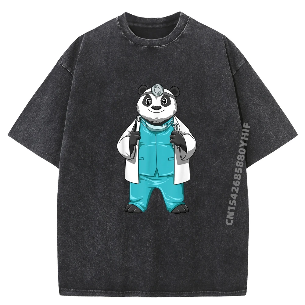 

Bear Dentist Animal Panda Doctor Funny Dentist Bear Vintage T Shirt Men Oversized T Shirt Funny Washed Camisa