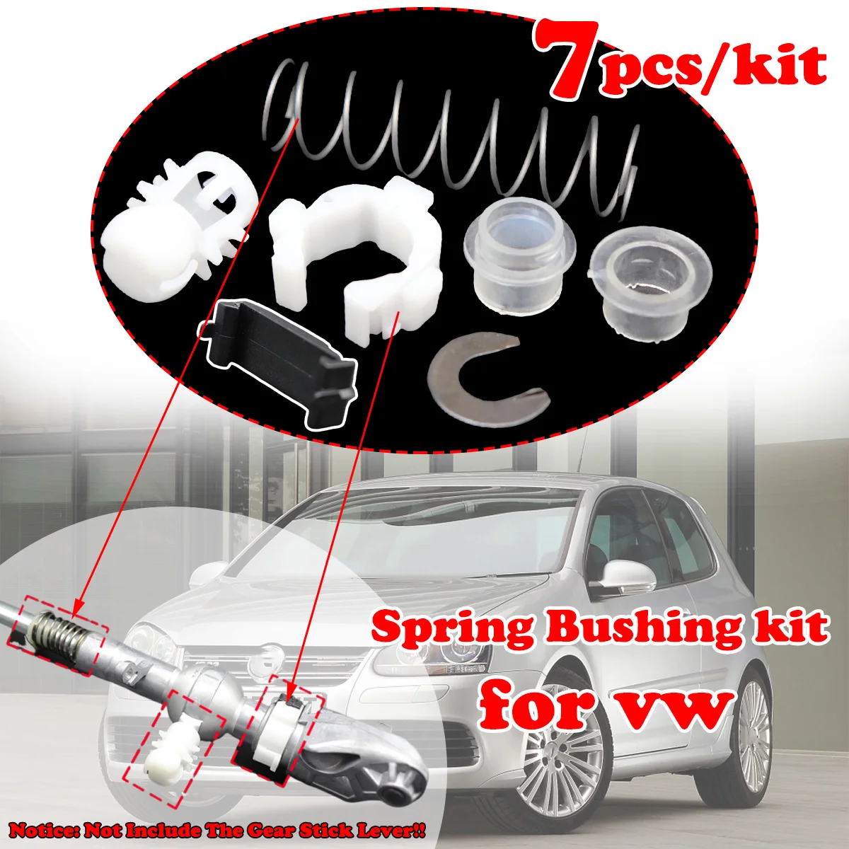 

7pcs For VW Touran 1T Golf CC EOS Gear Shifter Selector Lever Shaft Gear Stick Spring Bushing kit MT Shift Issue Fix Gearstick