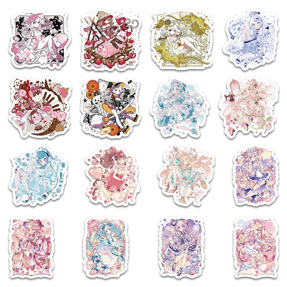 10/30/60 ชิ้นการ์ตูนสาวหวานน่ารักสาวกราฟฟิตี้สติกเกอร์ตกแต่ง DIY กีตาร์โทรศัพท์แล็ปท็อปกระเป๋าเดินทางถ้วยน้ำสเก็ตบอร์ด
