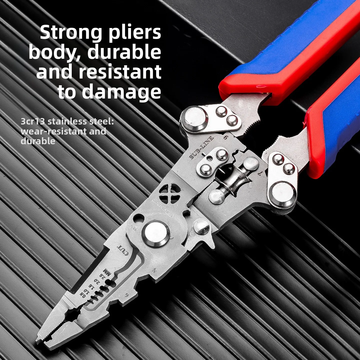 New Multifunctional Electrician Electrometer Stripper 9-in-1 Foldable Alarm Insulated Handle Electrometer Wire Stripper