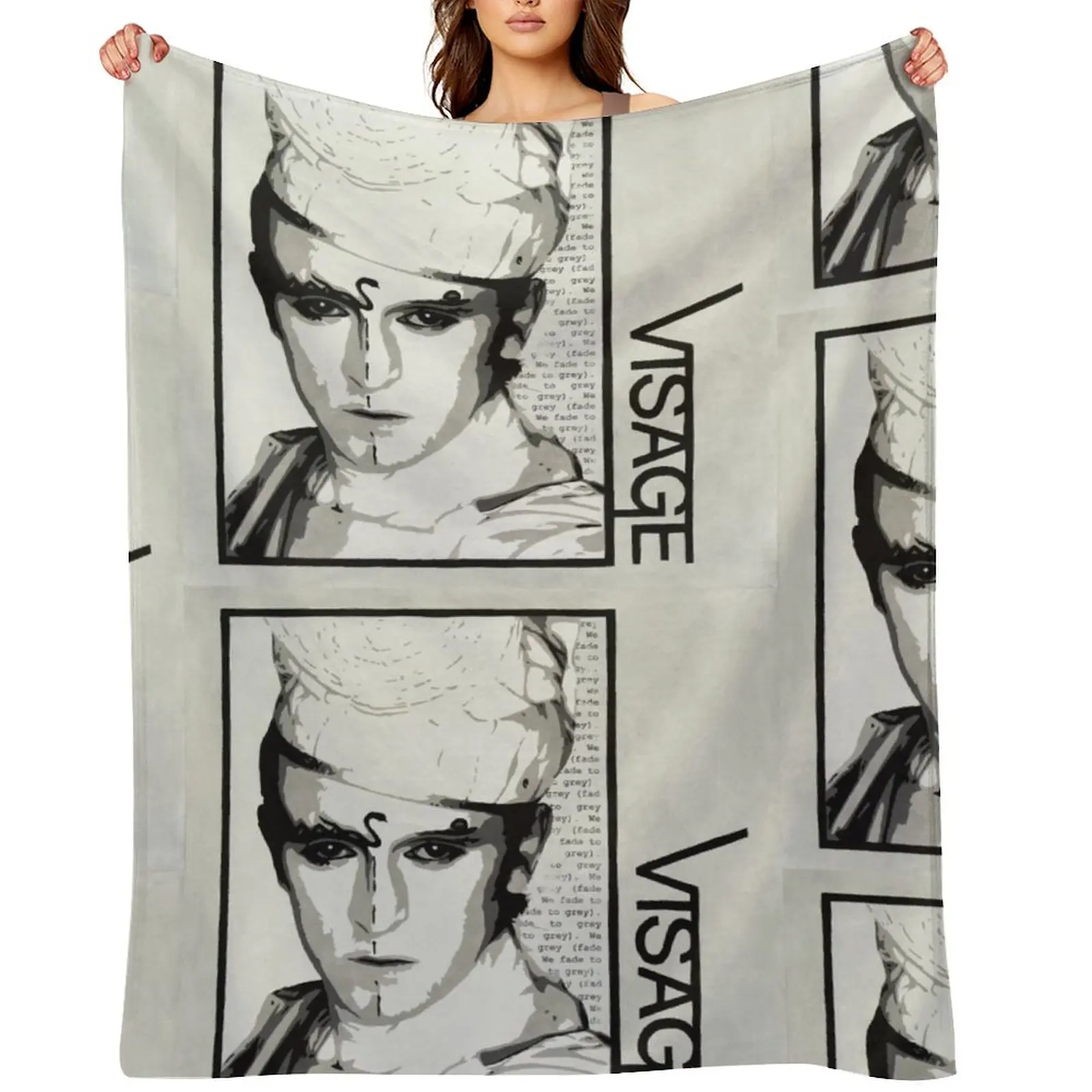 

Visage (Steve Strange) - Fade to Grey Throw Blanket Plaid on the sofa Plaid halloween Loose Blankets