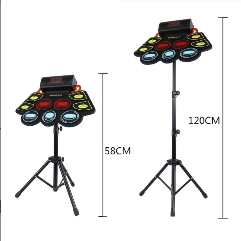 

Hooqu Dual Electronic Drum Set For Beginners Colorful Hand-Rolled Drums With Dual Speakers Musical Instruments & Accessories