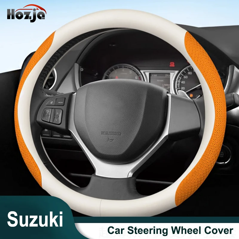 

Steering Wheel Cover For Suzuki Swift Sport 2004- 2018 2019 2020 2021 -2023 Car Accessories Bicolor Leather Breathable Non-slip