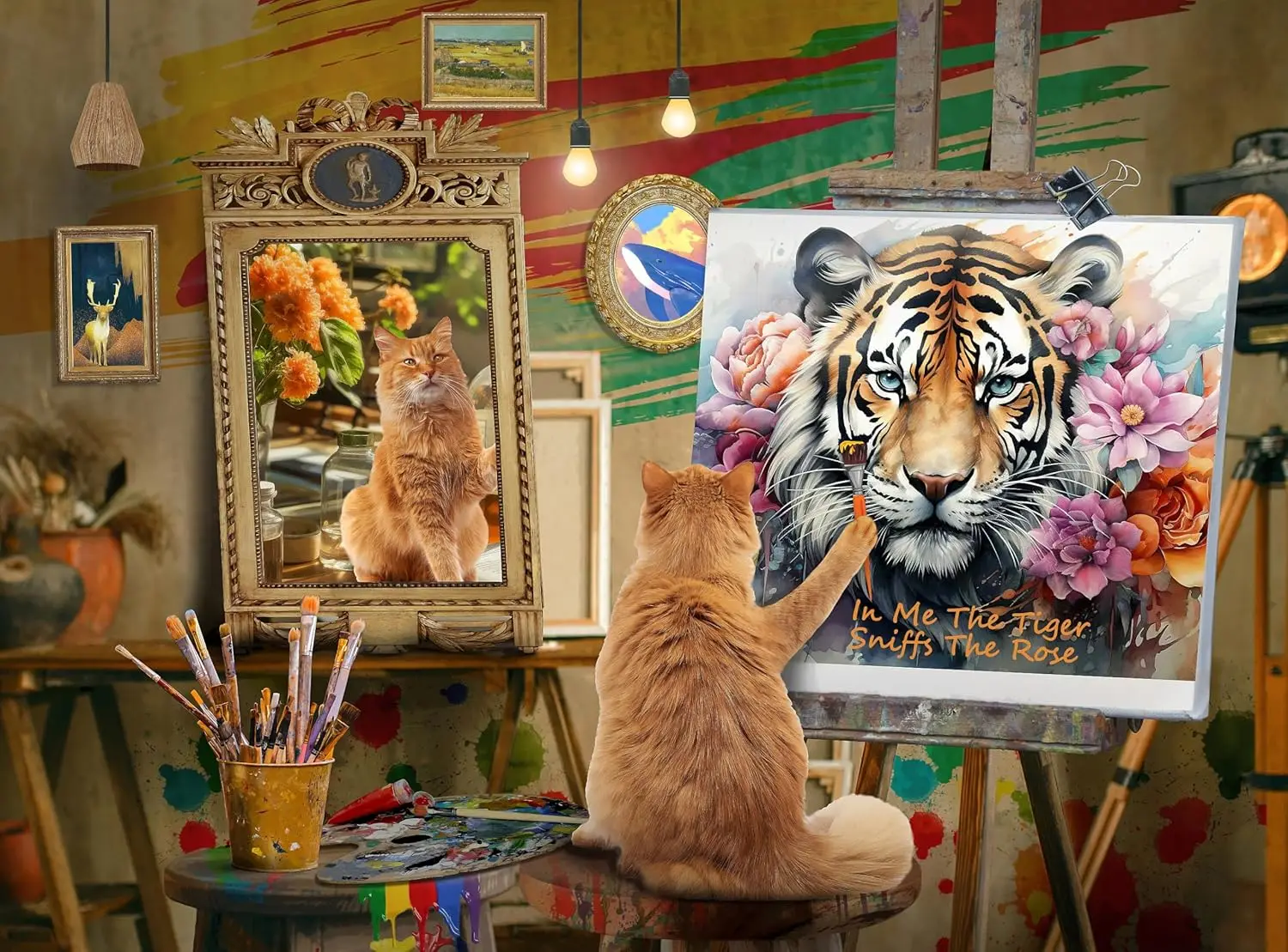 

1314/1000/520 шт. Пазлы для рисования Тигр Пазлы для Gameroom Спальня Гостиная Сложные семейные игры для активного отдыха