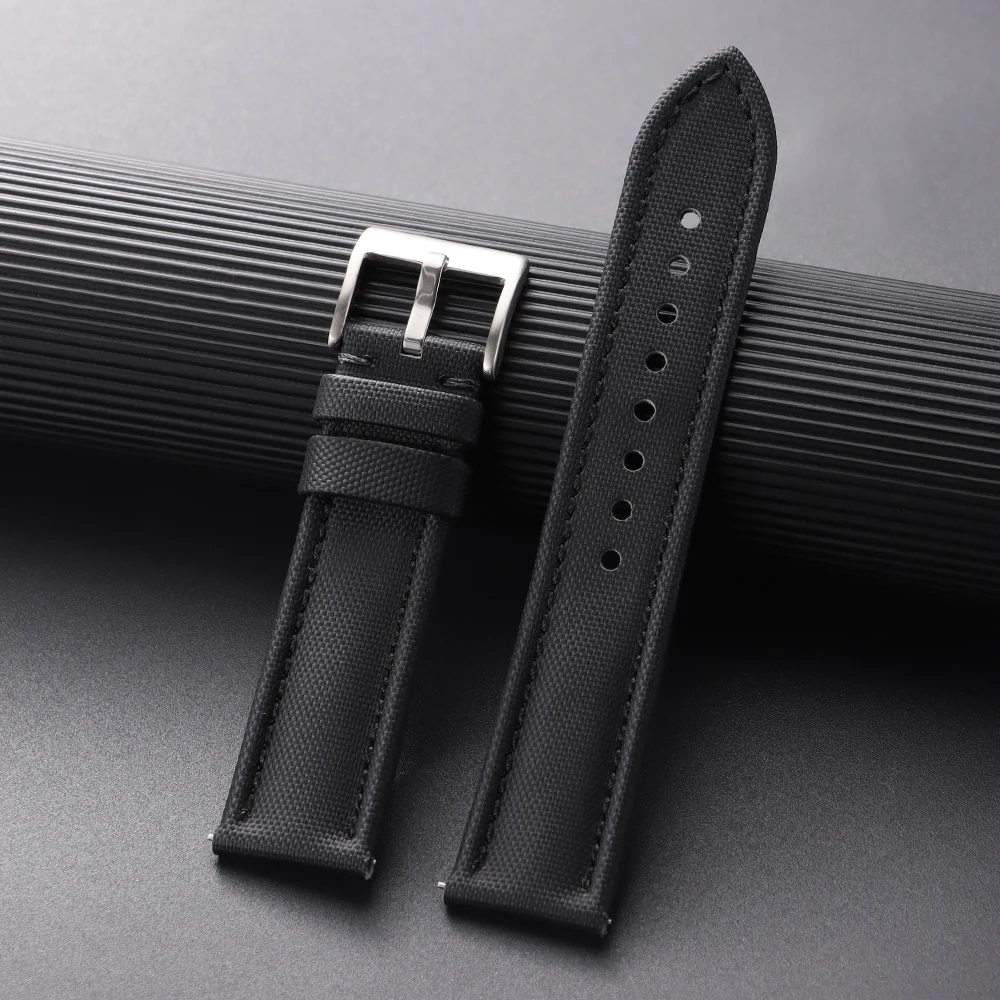 Premium Segeltuch-Uhrenarmband für Blancpain Uhren, Wasserdichtes Canvas-Nylon Schnellverschluss-Armband 18mm 19mm 21mm 20mm 22mm