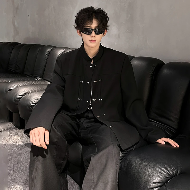 LUZHEN جديد النمط الصيني الوقوف طوق بلون السترة معطف الرجال الموضة المتخصصة تصميم زر معدني أنيق الذكور سترة JY4631 #5