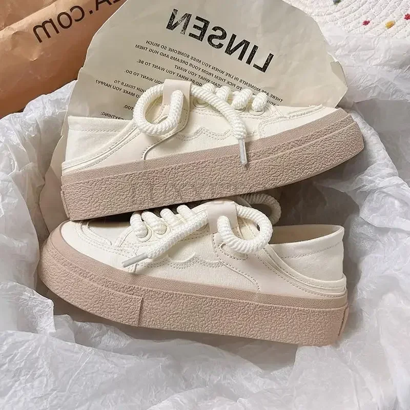 Thick Soled Canvas Fashionable Versatile with Increased Height Board Shoes for Comfort Breathability Two Pairs of Canvas Shoes