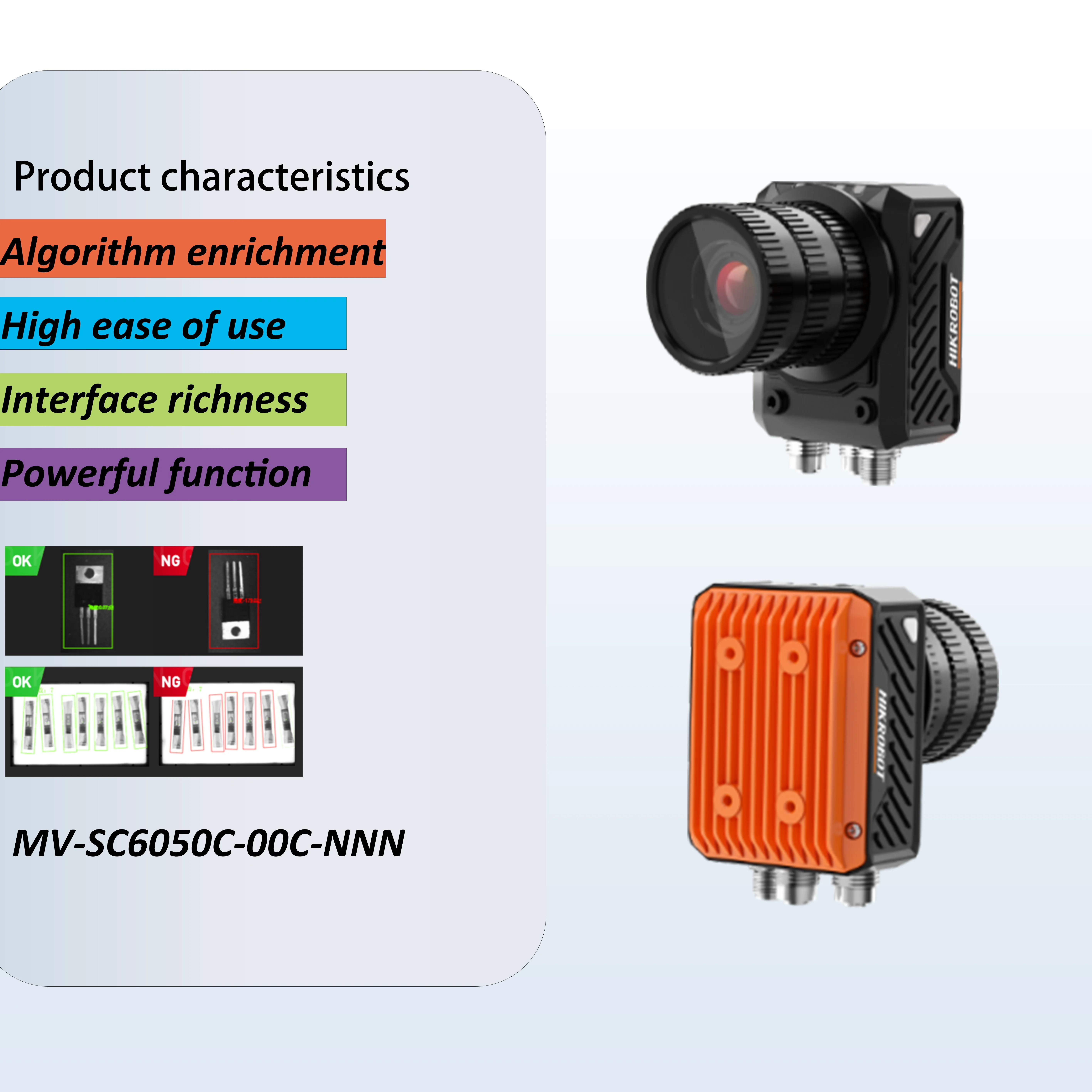 

MV-SC6050C-00C-NNN HIKROBOT 5MP Color CMOS Global Shutter Automation Machine Vision Sensor Industrial Smart Camera