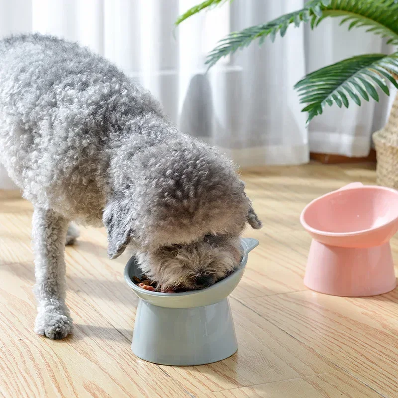 2024 New Cat Bowl High Foot Dog Bowl 45°Neck Protector Cat Pet Food Water Bowls Pet Feeding Cup Pet Feeder