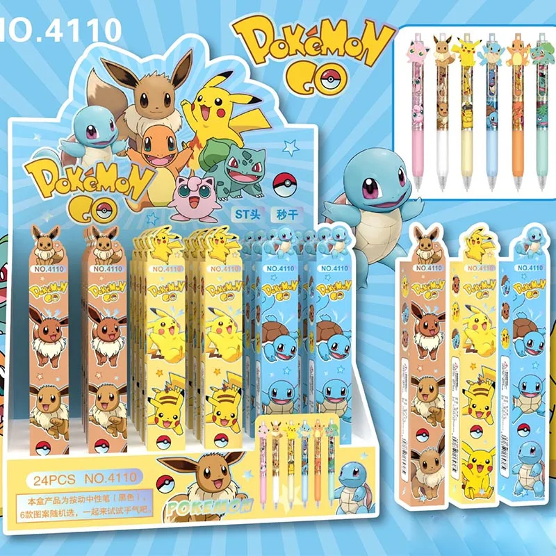 pokemon cartoon press gel pen black ink canetas neutras criativos escritorio escola suprimentos de escrita brinde promocional 05 mm 24 unidades por lote 01