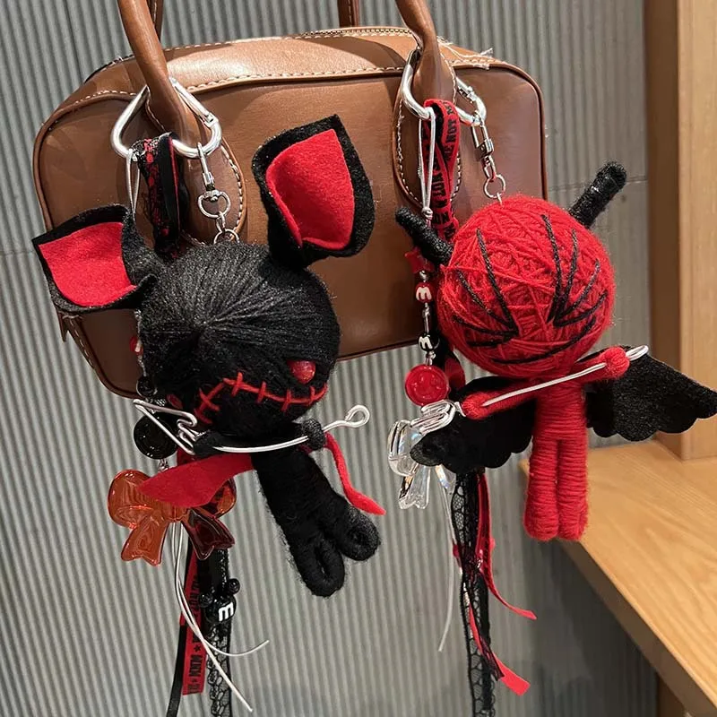 New handmade keychain, mummy keychain pendant, three-dimensional large-sized voodoo doll, bag charm, and hanging chain – the per