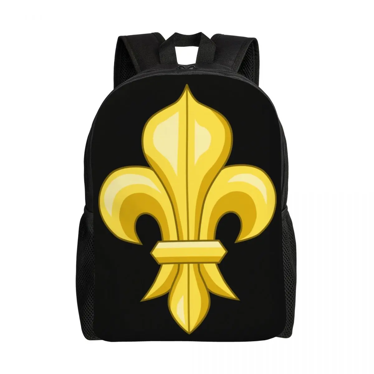 Custom Fleur De Lis Backpacks for Men Women Waterproof College School French Lily Flower Bag Print Bookbag