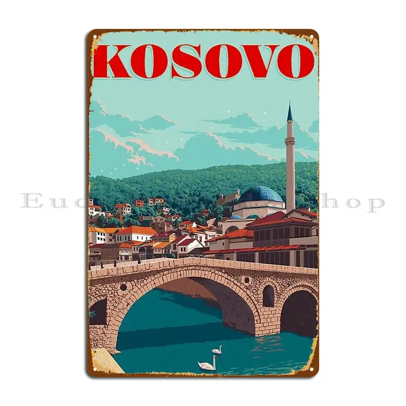 Kosovo Vintage Travel Advertising Print Metal Plaque Poster Wall Decor Printing Club Bar Designing Poster Tin Sign Poster