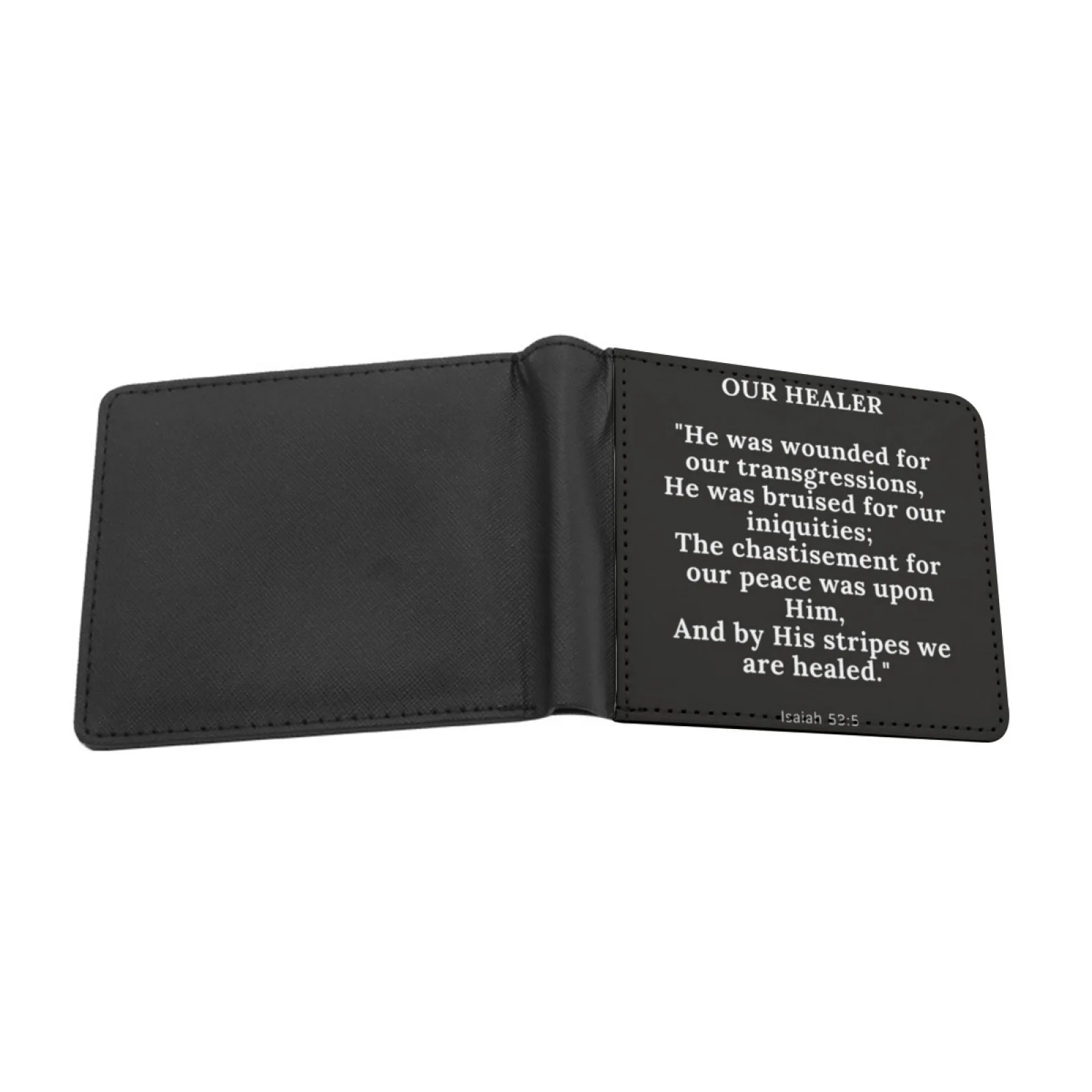 Our Healer Short Men's Wallet Multifunction Purse Male Pu Leather Wallet Christian Faith Jesus Healer Isaiah 53 5 Personalized