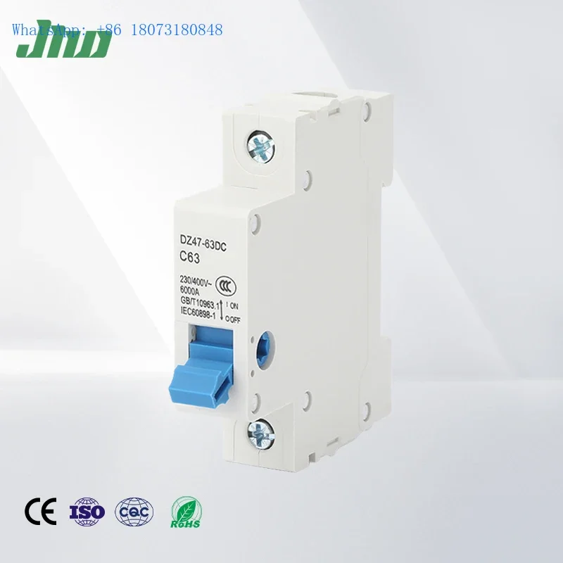 DZ47-63 تيار مستمر MCB 6kA مرحلة واحدة 1 القطب 1p 1 القطب 6A 10A 16A 20A 25A 32A 40A 50A 63A قواطع كهربائية صغيرة مصغرة