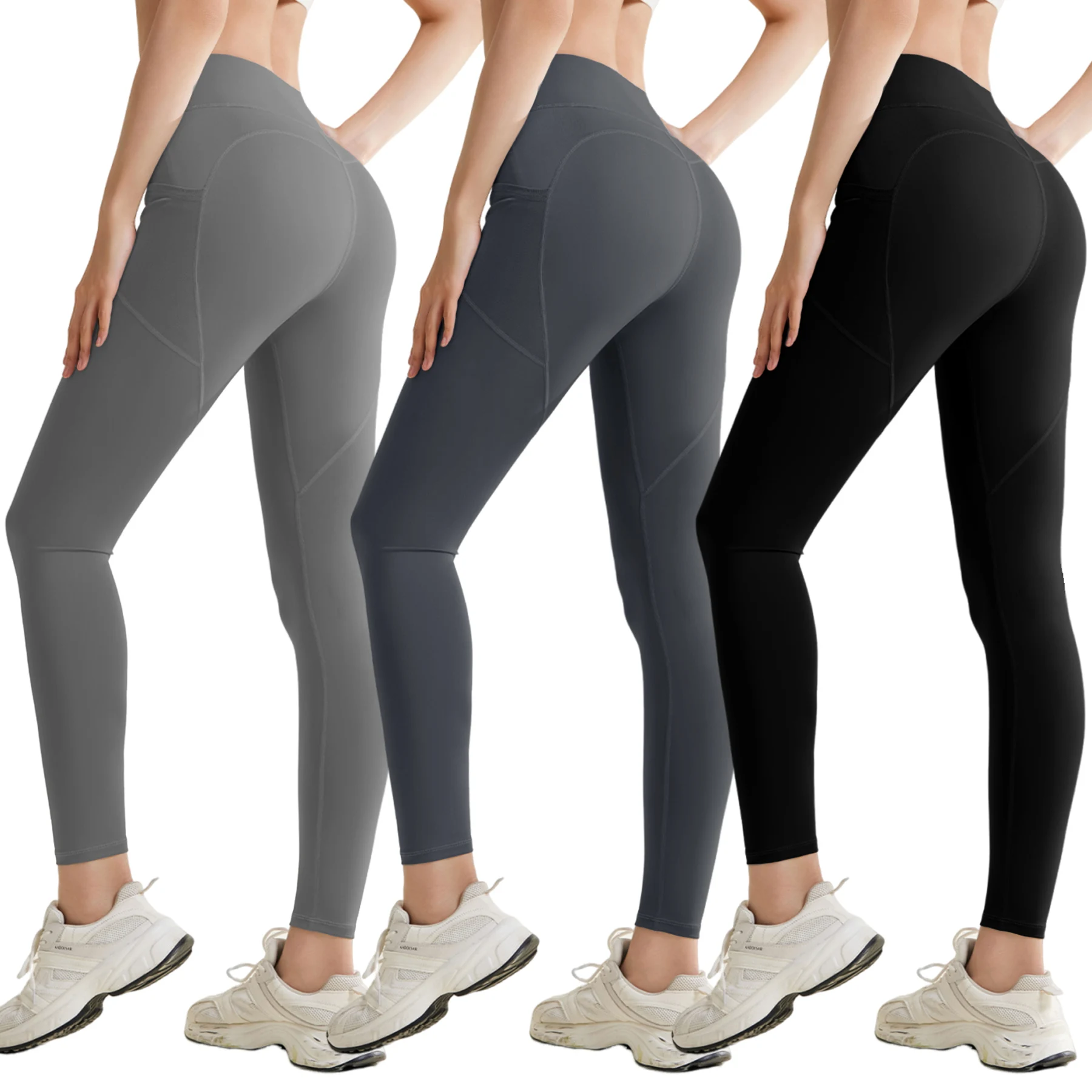 

Booty Shaping Workout Leggings High Waist Tummy Control 4D Compression Yoga Running Pants Non See-Through No Slip