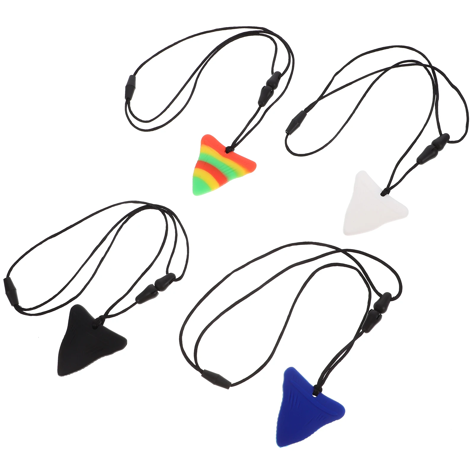 

4Pcs Teething Necklaces Molar Toys Child Chew Sensory Chew Necklaces Molar Toys Chewable Pendants Biting Pendant