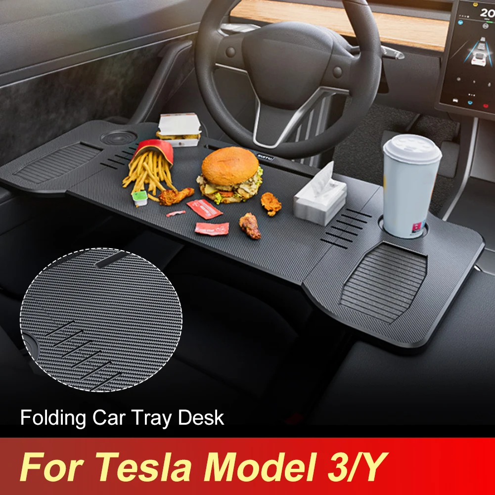 Table Desk For Tesla Model 3 Car Steering Wheel Laptop Tray Food Desk Portable Office Table for Tesla Model3 ModelY ﻿