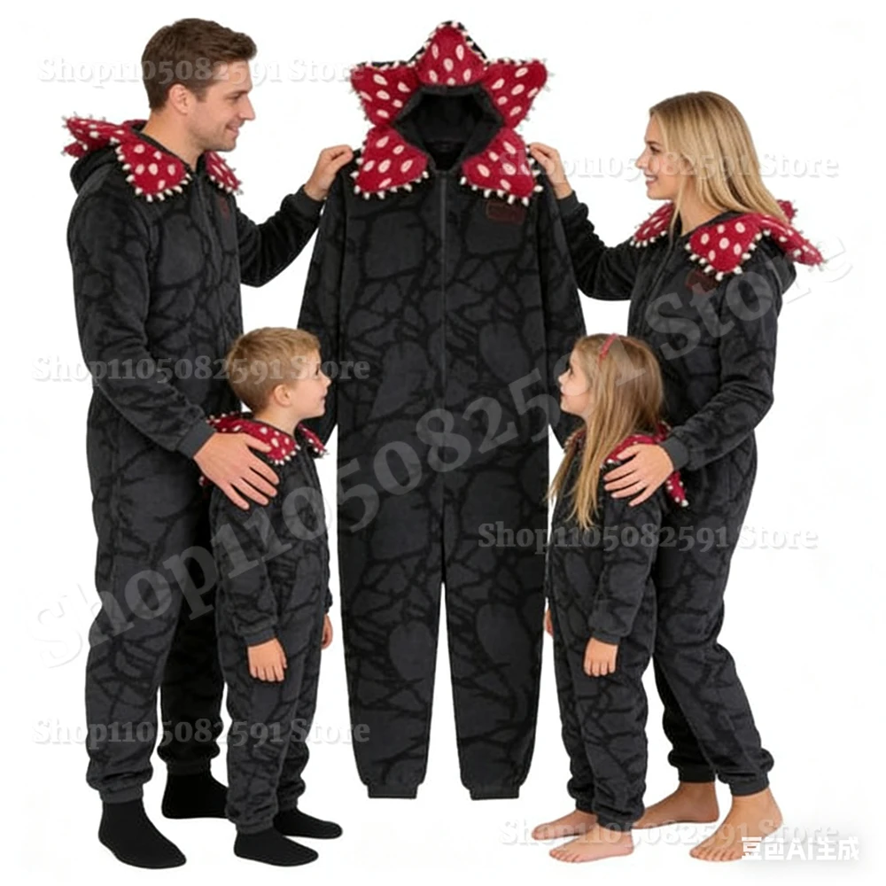 

2026 New Year Cosplay Onesie Pajama Set Flannel Fabric With Non-Irritating Seams Matching Family Pjs For Cozy Holiday Night