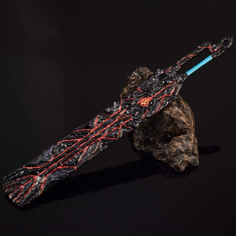 30cm/11.81in anime chinês espada periféricos arma modelo xiao yan xuanzhong régua diferente edição de fogo metal artesanato ornamentos