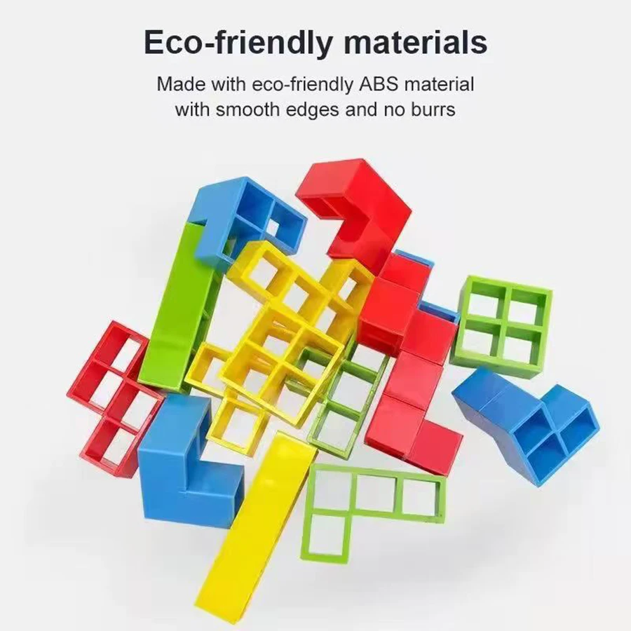 16-48ピース テトラタワー バランス スタッキングブロック ゲーム 積み木 ブロック デスクトップトイ ボードゲーム 2人用 家族パーティー 楽しいゲーム キ
