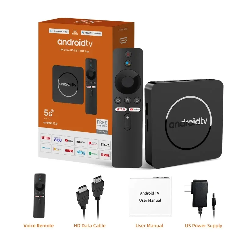 Smart Home TV Box Android 13 Allwinner H313 Quad Core 2 GB Ram 16 GB Supporto Rom 8K HDR10 Set Top Box Smart Box per TV