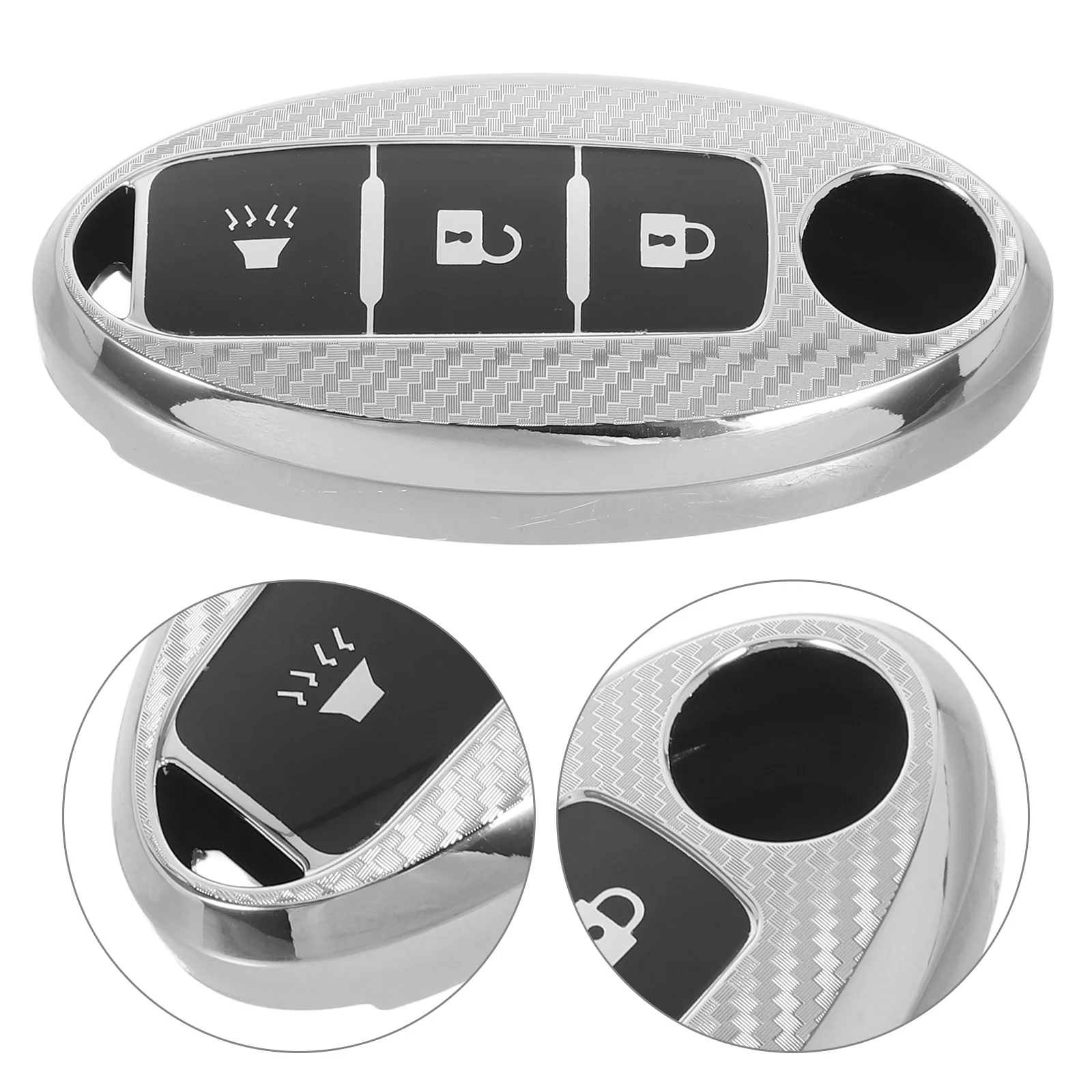 

Car Key Shell Replacement Carbon Fiber Key Fob Case Protective Keyless Entry Cover Compatible for Sylphy Kicks