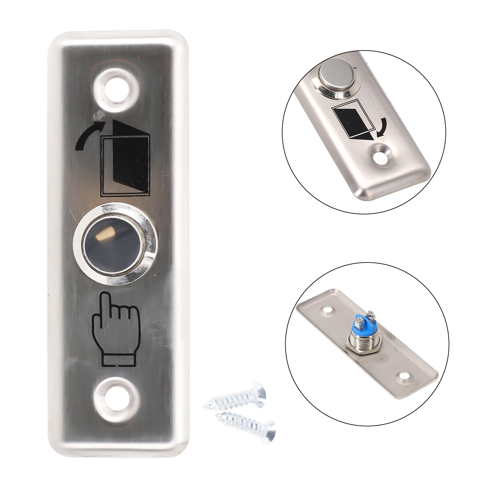 Door Switch For Door Control Stainless Steel Slim Exit Push Release Button Activates Electric Strike Magnetic Lock