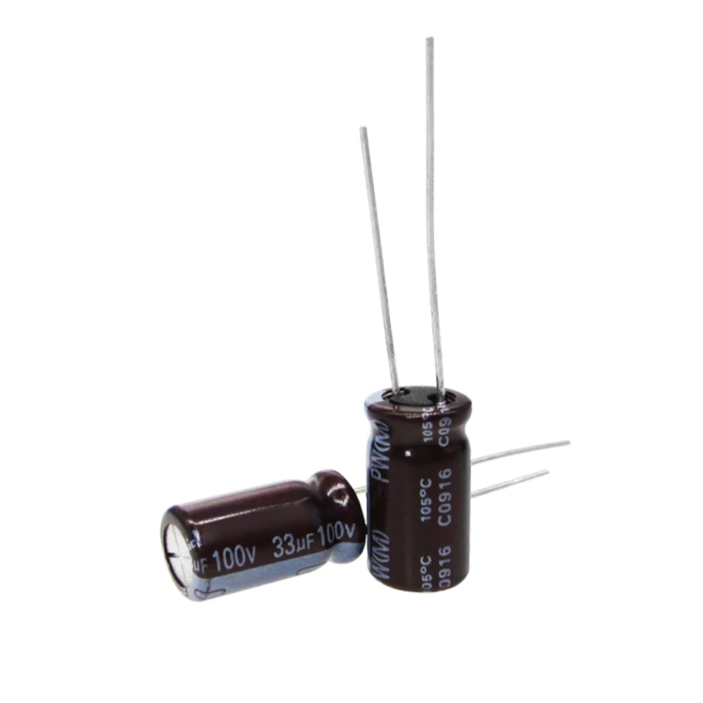 50PCS 100V 33UF 33UF 100V Electrolytic Capacitor Size 8*12MM 100 V / 33 UF Aluminum Electrolytic Capacitors