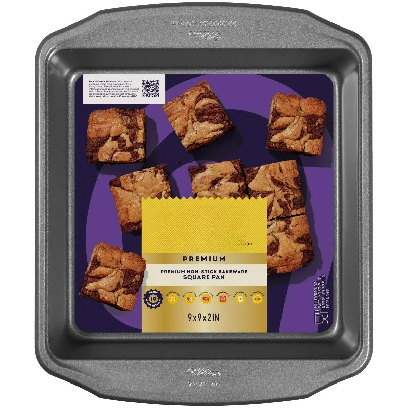 Molde Cuadrado Antiadherente de Acero Premium 9X9 para Pasteles, Brownies y Pan de Maíz, Embalaje Puede Variar